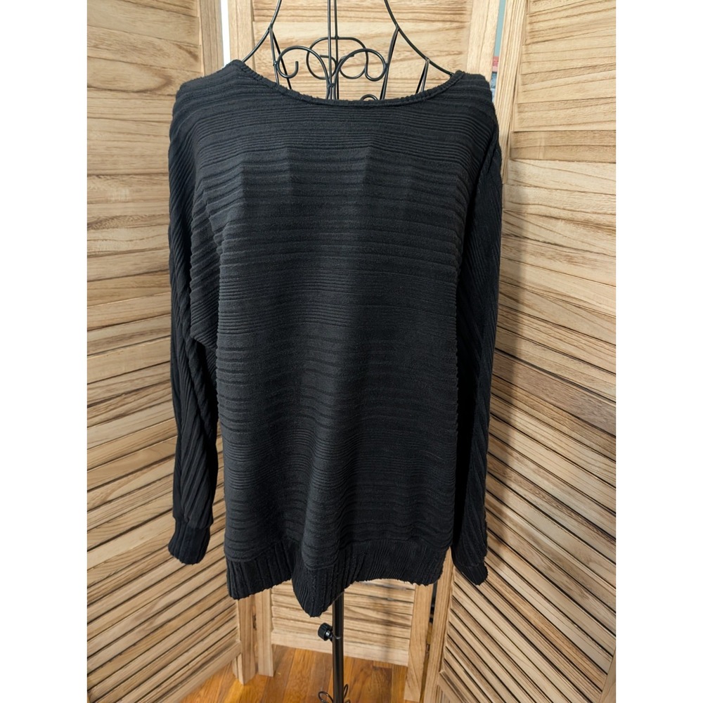 Ladies Cos Crew Neck Long Sleeve Striped Sweater Size Large